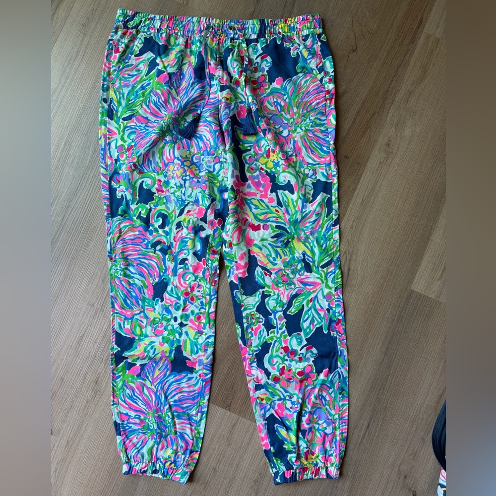 Lilly Pulitzer Floral Jogger Pants - Navy, Pink, Green